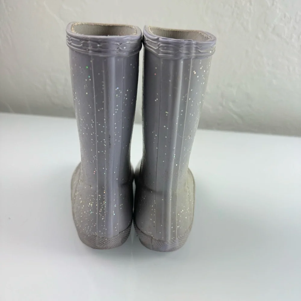 Hunter Rain Boots Kids First‎ Classic Glitter Purple Lavender Sparkle Rubber